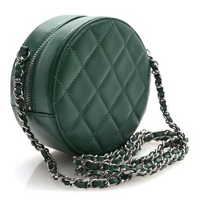 Chanel Lambskin Quilted Round Clutch With Chain Green 3 of 10