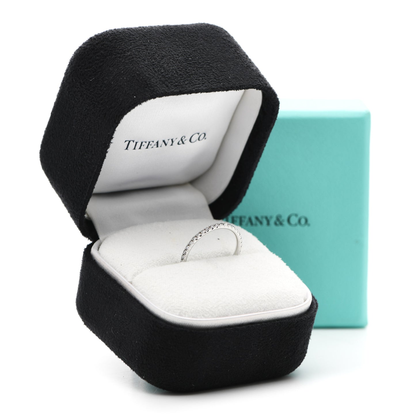 18K White Gold Diamond Metro Band Ring 48 4.5
