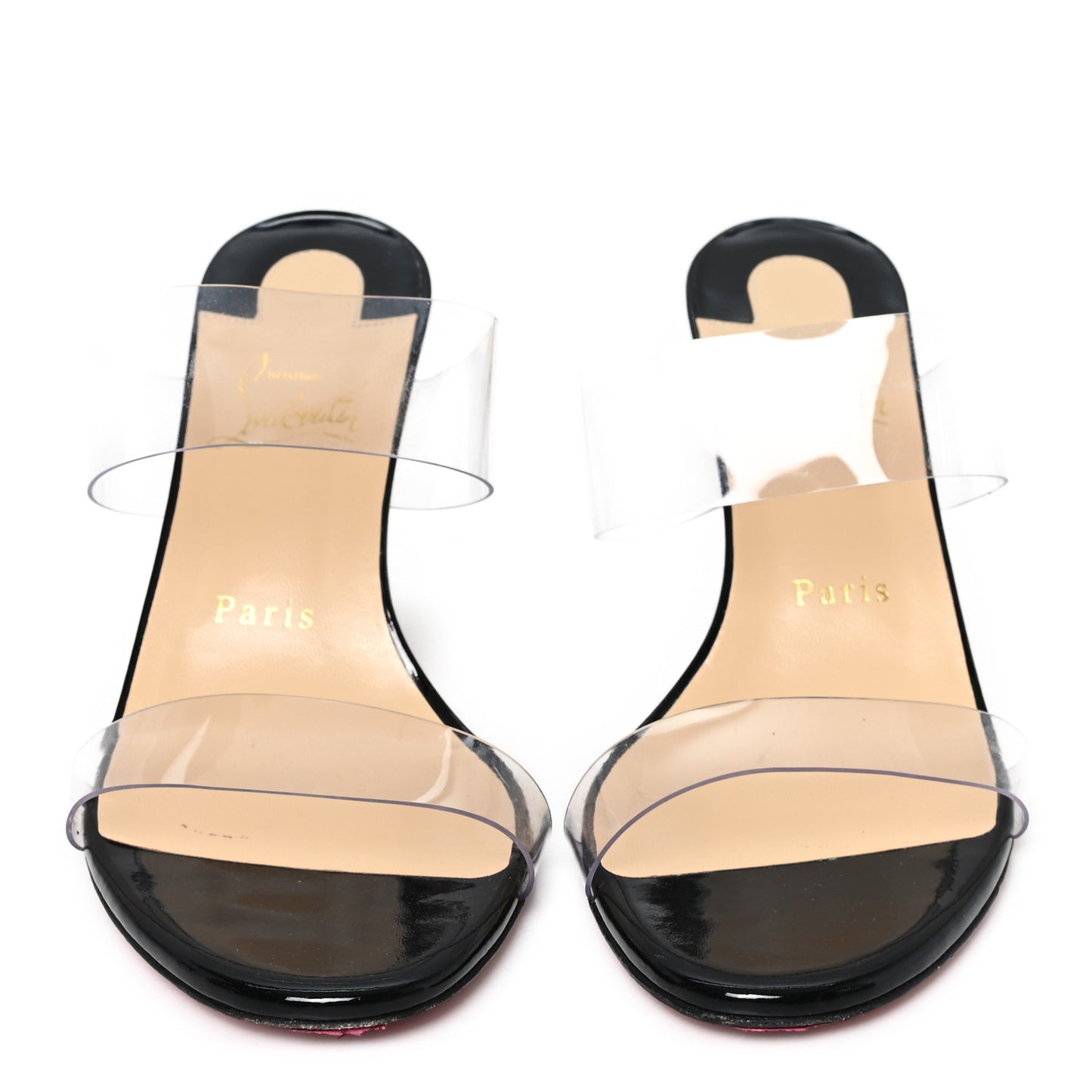Patent PVC Just Nothing 85 Slide Sandals 38.5 Black