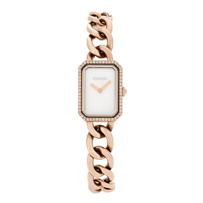 Chanel 18K Beige Gold Diamond Bezel Mother of Pearl 16mm Chain Premiere Quartz Watch 1 of 4