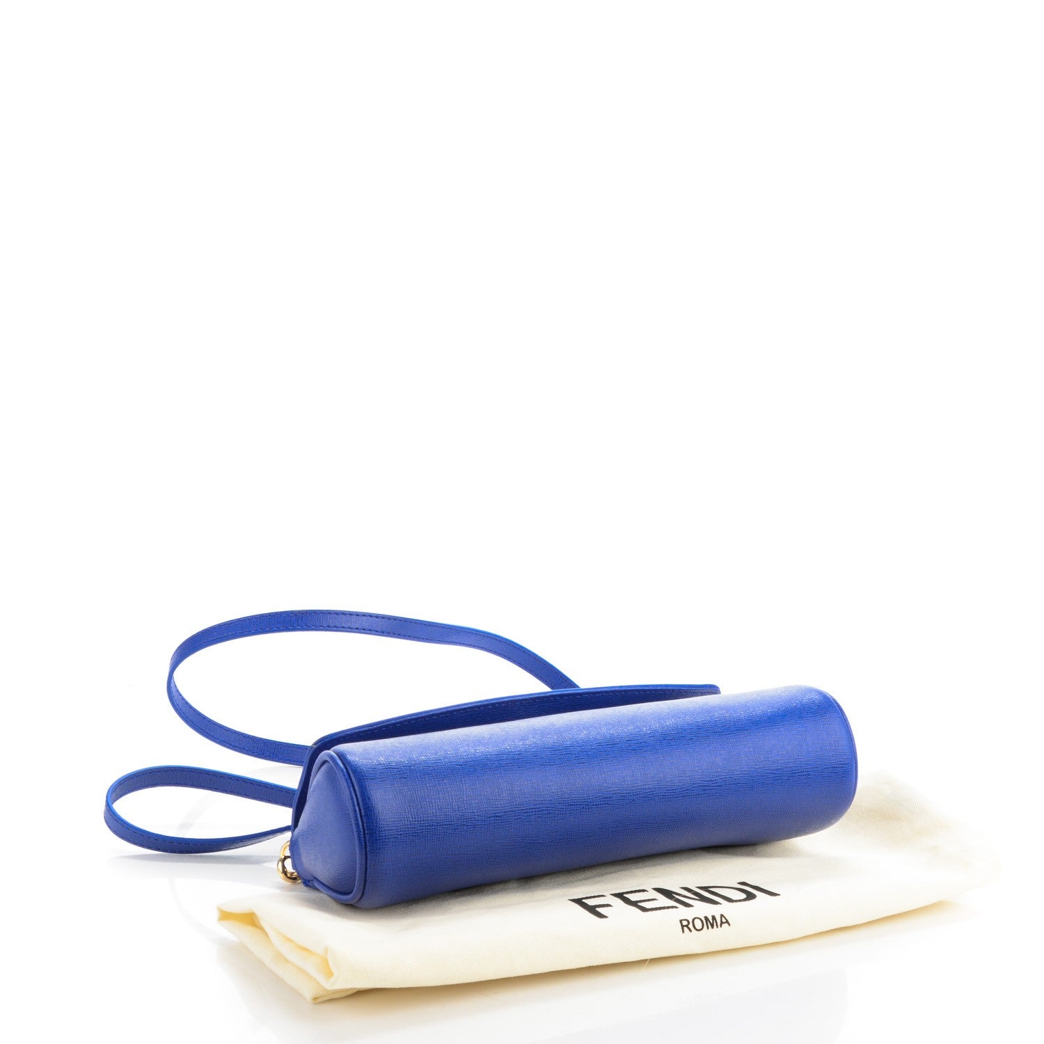 Fendi Vitello Elite Flap Crossbody Bag Blue Neon 4 of 8