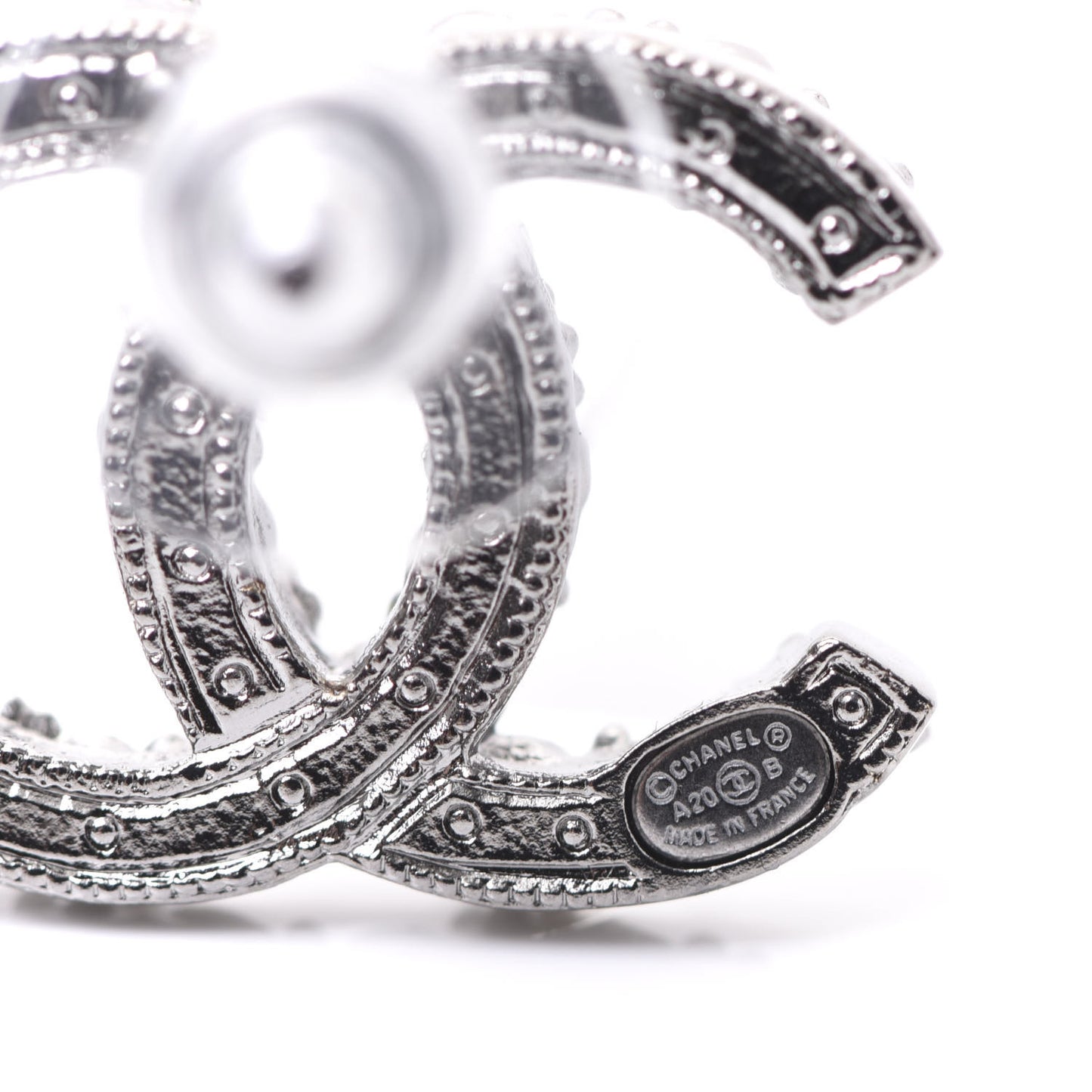 Ruthenium Crystal Pearl Caviar Earrings
