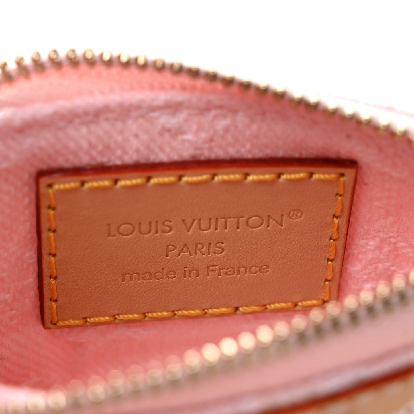 Monogram Denim Key Pouch Washed Pink
