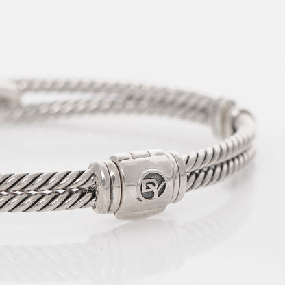 David Yurman Sterling Silver Diamond 7mm Mini Loop Labyrinth Bracelet 5 of 5