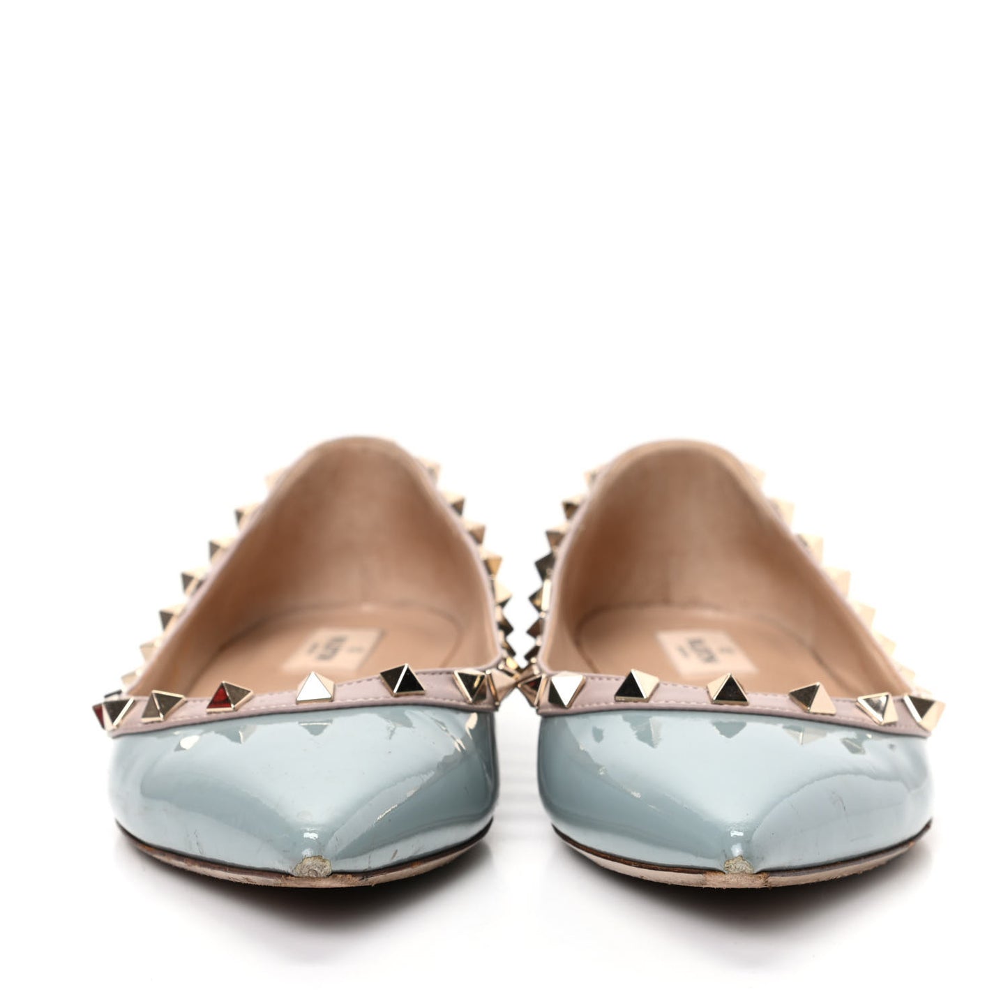 Patent Rockstud Ballerina Flats 38.5 Nube Poudre