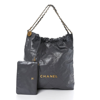 Chanel Shiny Calfskin Quilted Large Chanel 22 Grey 3 of 10