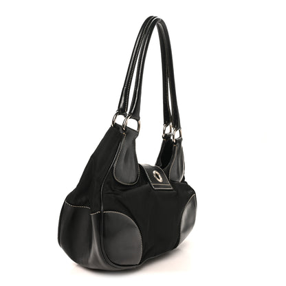 Prada Tessuto Nylon Moon Shoulder Bag Black 3 of 9
