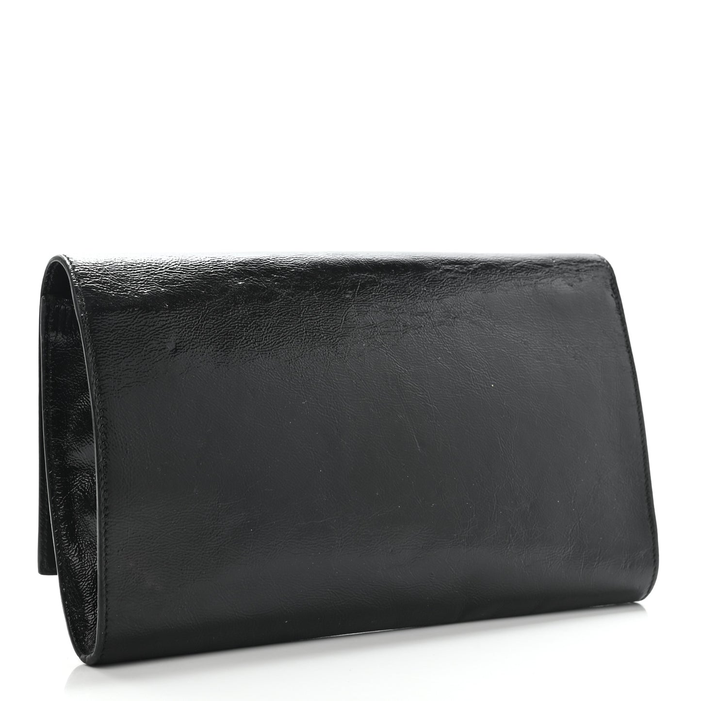 Textured Patent Monogram Large Belle De Jour Clutch Black