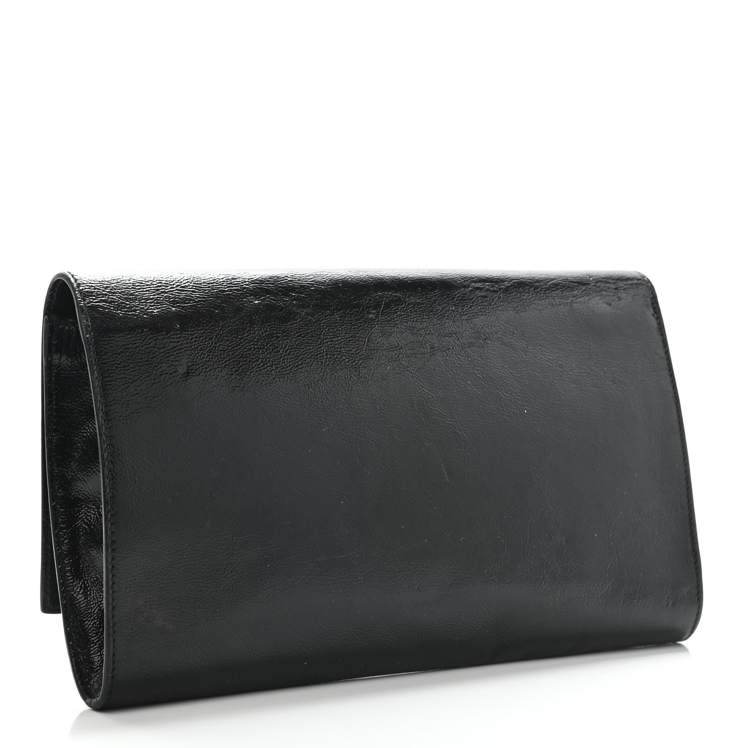 Saint Laurent Textured Patent Monogram Large Belle De Jour Clutch Black 3 of 12