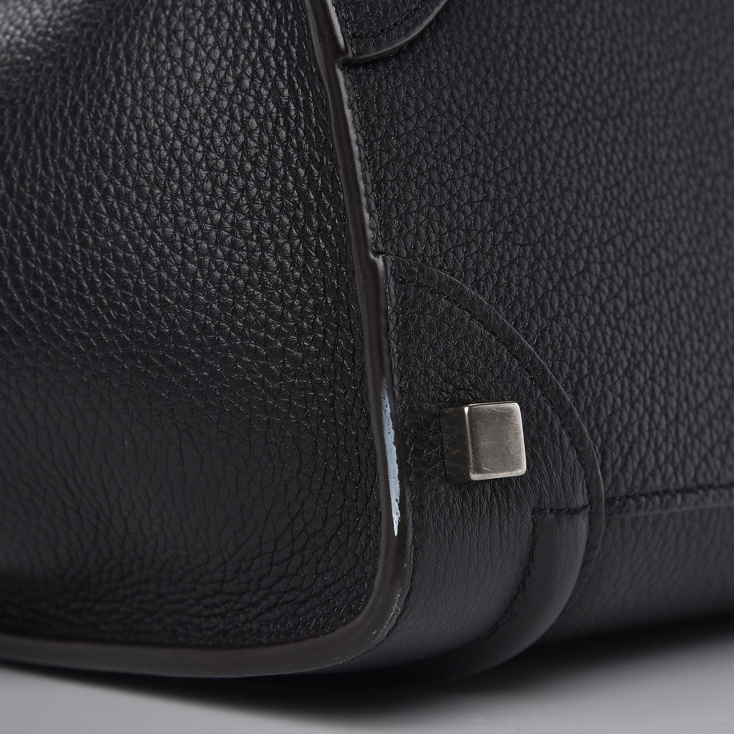 Drummed Calfskin Micro Luggage Black