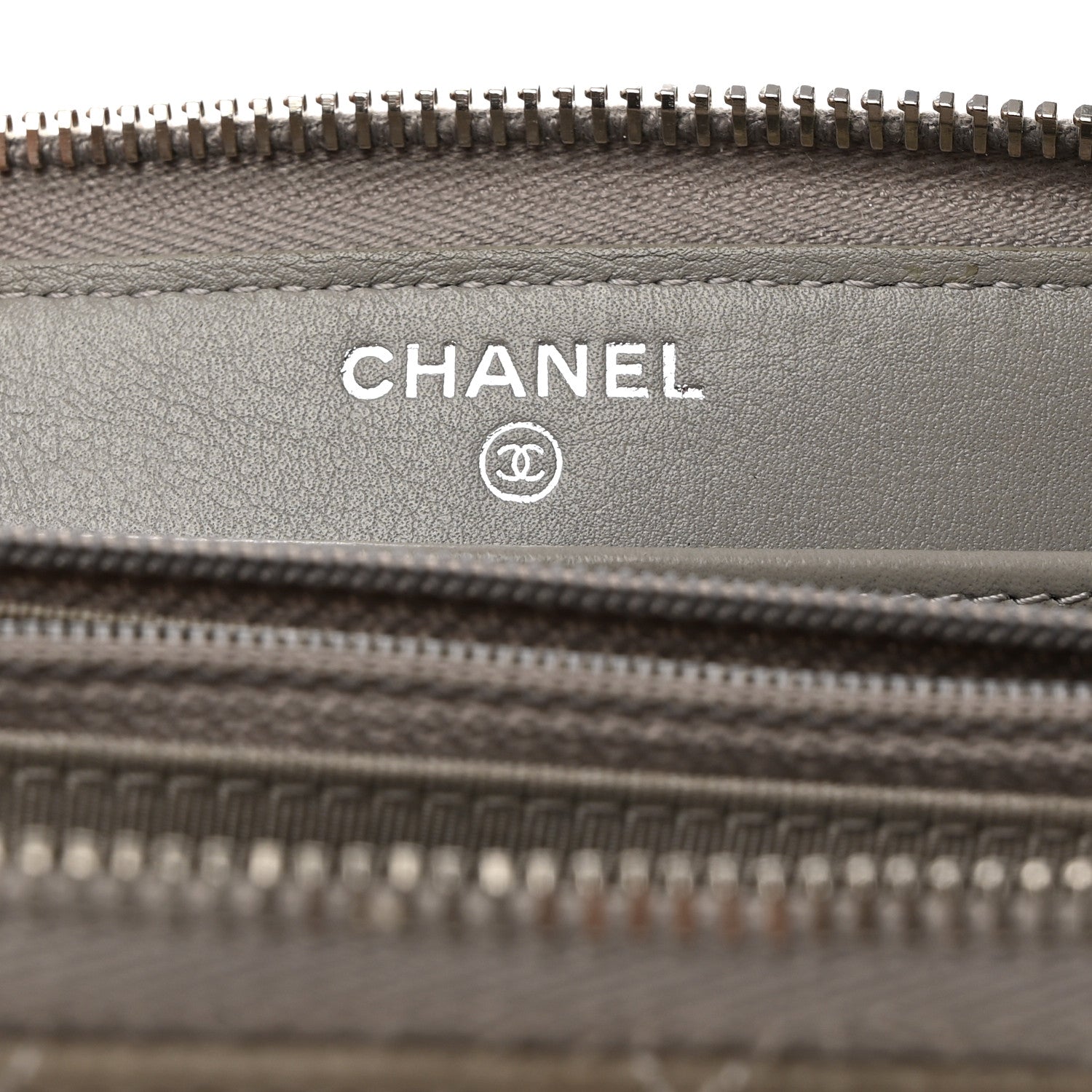 Chanel Caviar Quilted Large Gusset Zip Around Wallet Grey 7 of 12