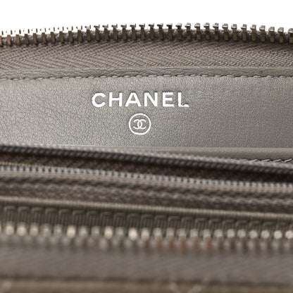 Chanel Caviar Quilted Large Gusset Zip Around Wallet Grey 7 of 12