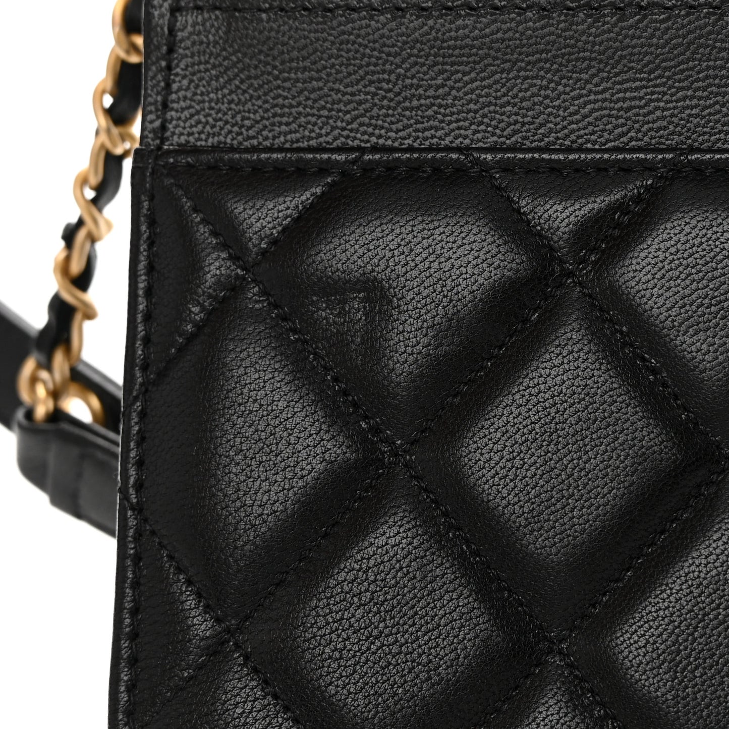 Goatskin Quilted Quilted Like A Wallet Wallet On Chain WOC Black