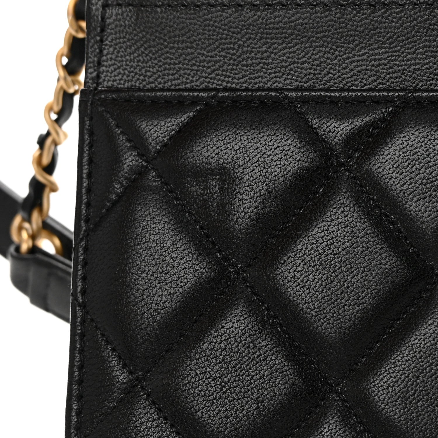 Chanel Goatskin Quilted Quilted Like A Wallet Wallet On Chain WOC Black 12 of 17