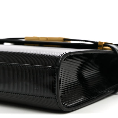 Saint Laurent Patent Linear Embossed Small Manhattan Shoulder Bag Black 8 of 8