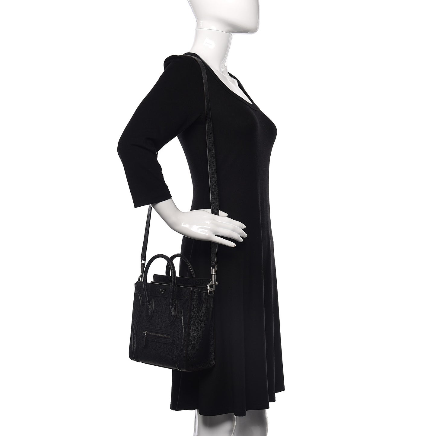 Drummed Calfskin Nano Luggage Black