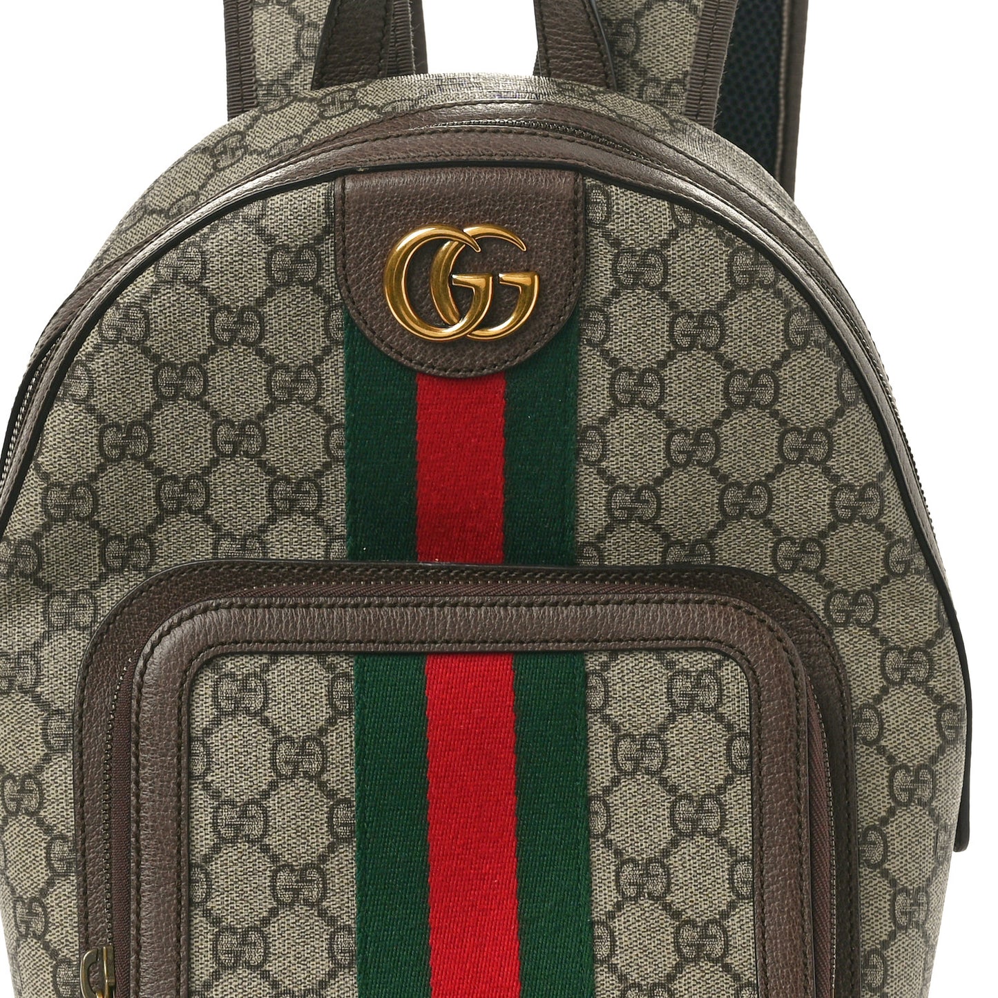 GG Supreme Monogram Calfskin Web Small Ophidia Day BackpacK Beige Ebony New Acero
