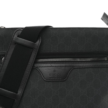 Gucci GG Supreme Monogram Crossbody Messenger Bag Black Grey 8 of 14