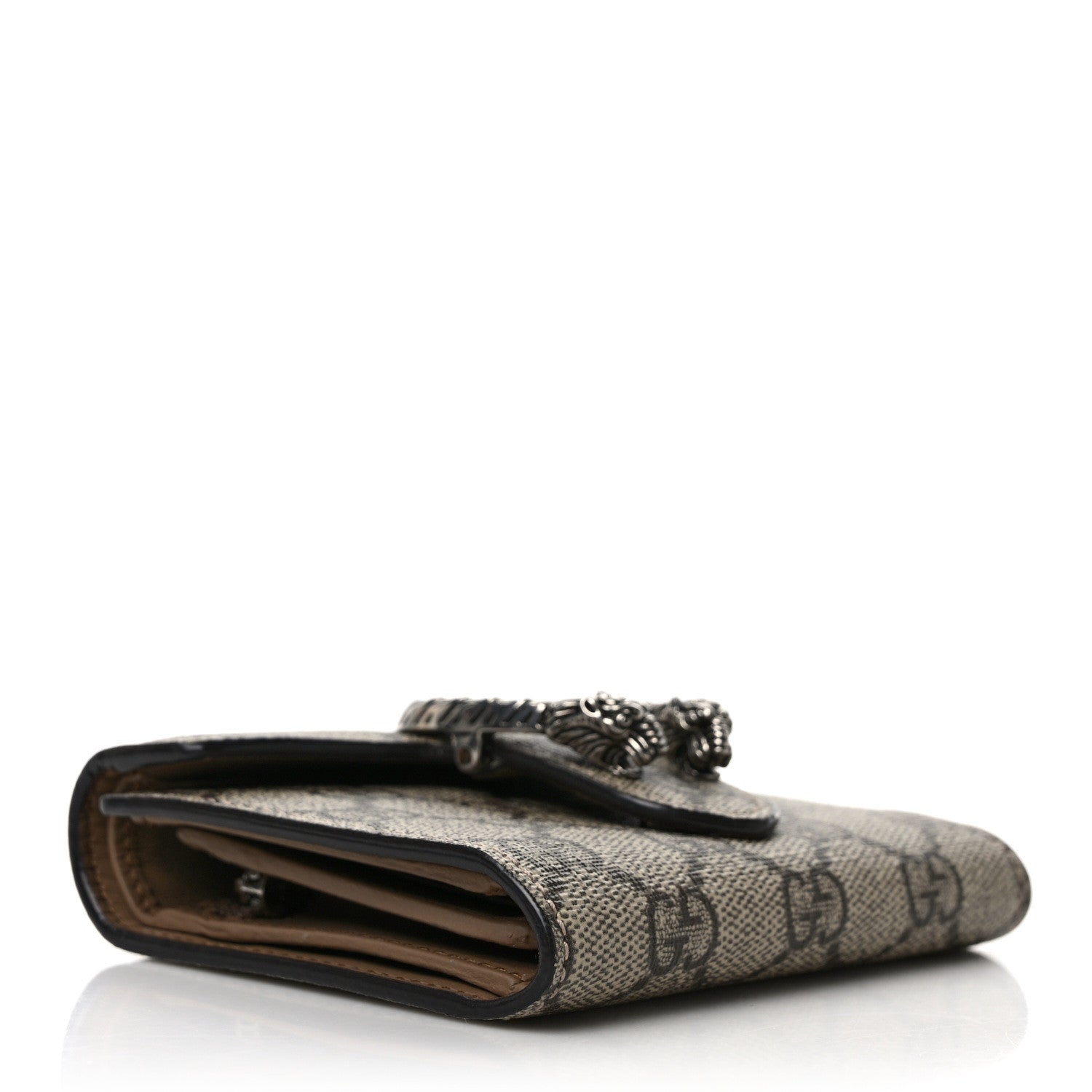 Gucci GG Supreme Monogram Dionysus Card Case Wallet Beige Taupe 4 of 6