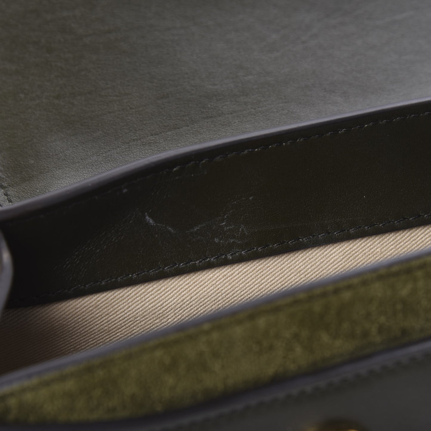 Calfskin Suede Small Tess Bag Deep Forest