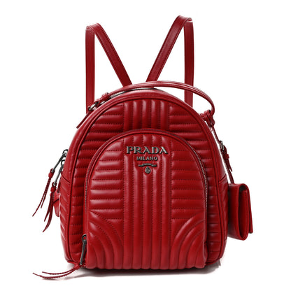 Prada Soft Calfskin Impunture Diagramme Day Backpack Fuoco 1 of 10