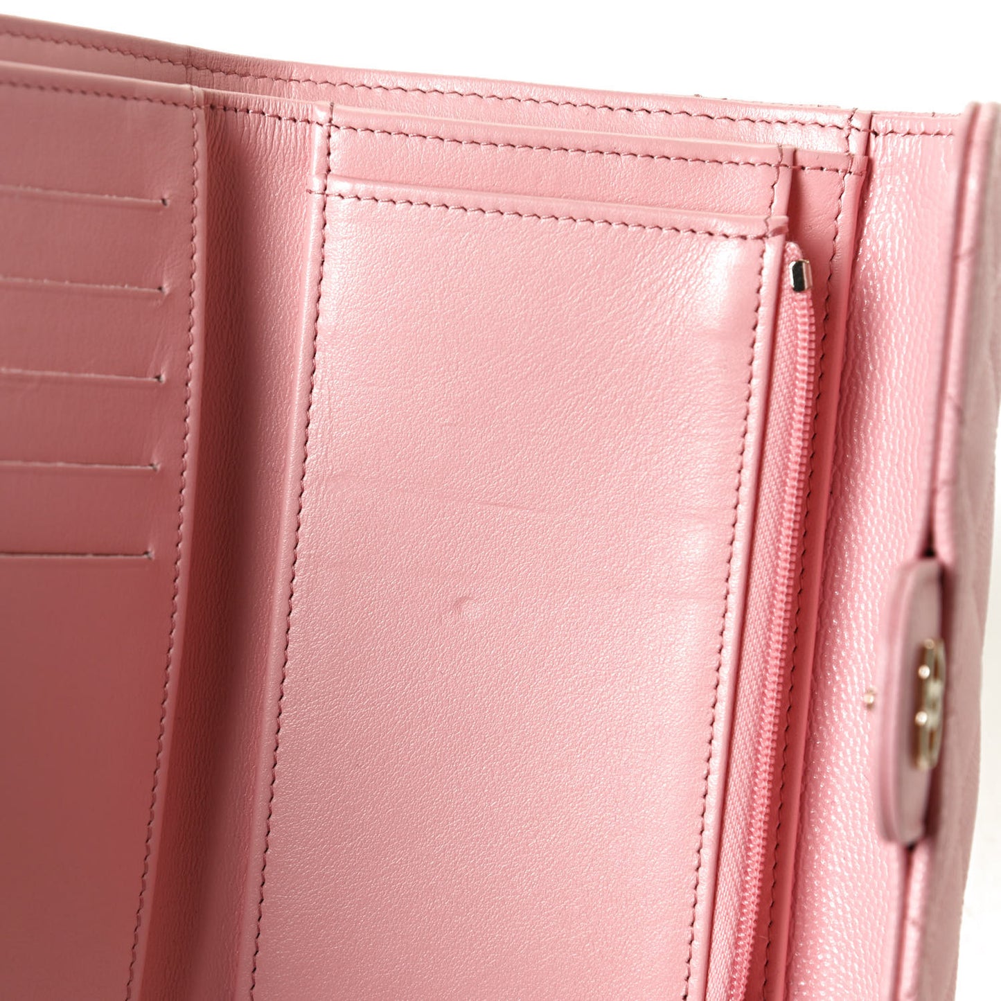 Caviar Quilted Medium Flap Wallet Pink