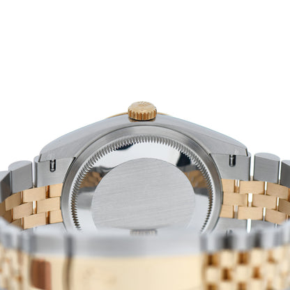 Rolex Stainless Steel 18K Yellow Gold 36mm Oyster Perpetual Datejust Watch White Roman 126233 4 of 4