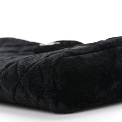 Chanel Velvet Quilted Small Clutch With Chain Black 9 of 11