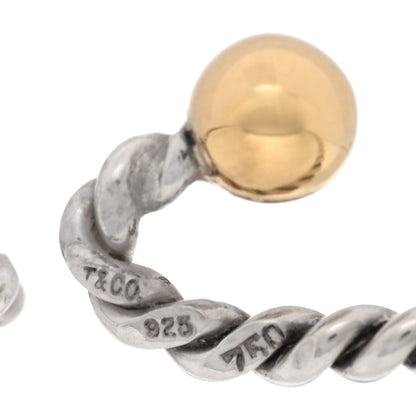 Tiffany Sterling Silver 18K Yellow Gold Hook Eye Bangle Bracelet 3 of 4