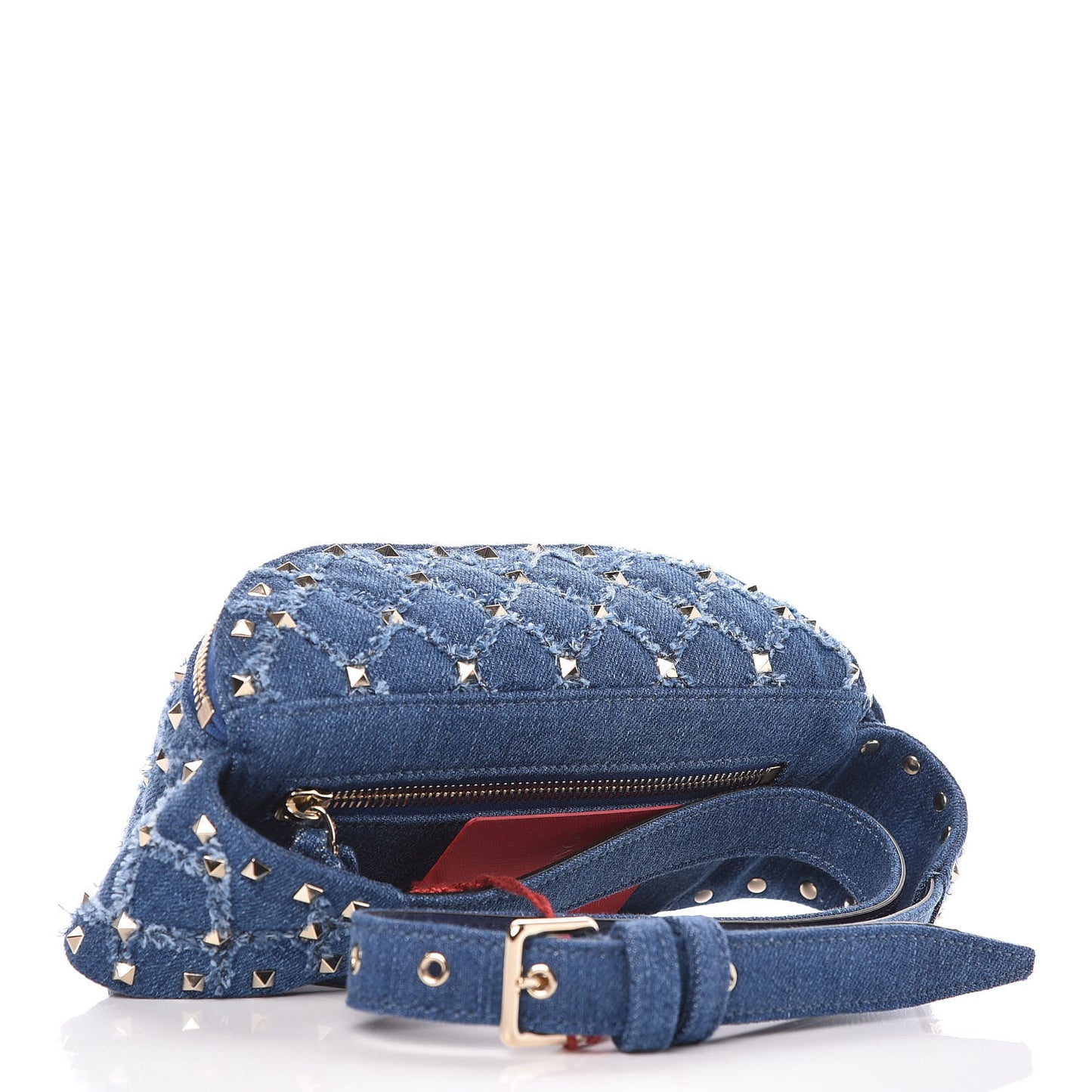Denim Rockstud Spike Belt Bag 95 Denim