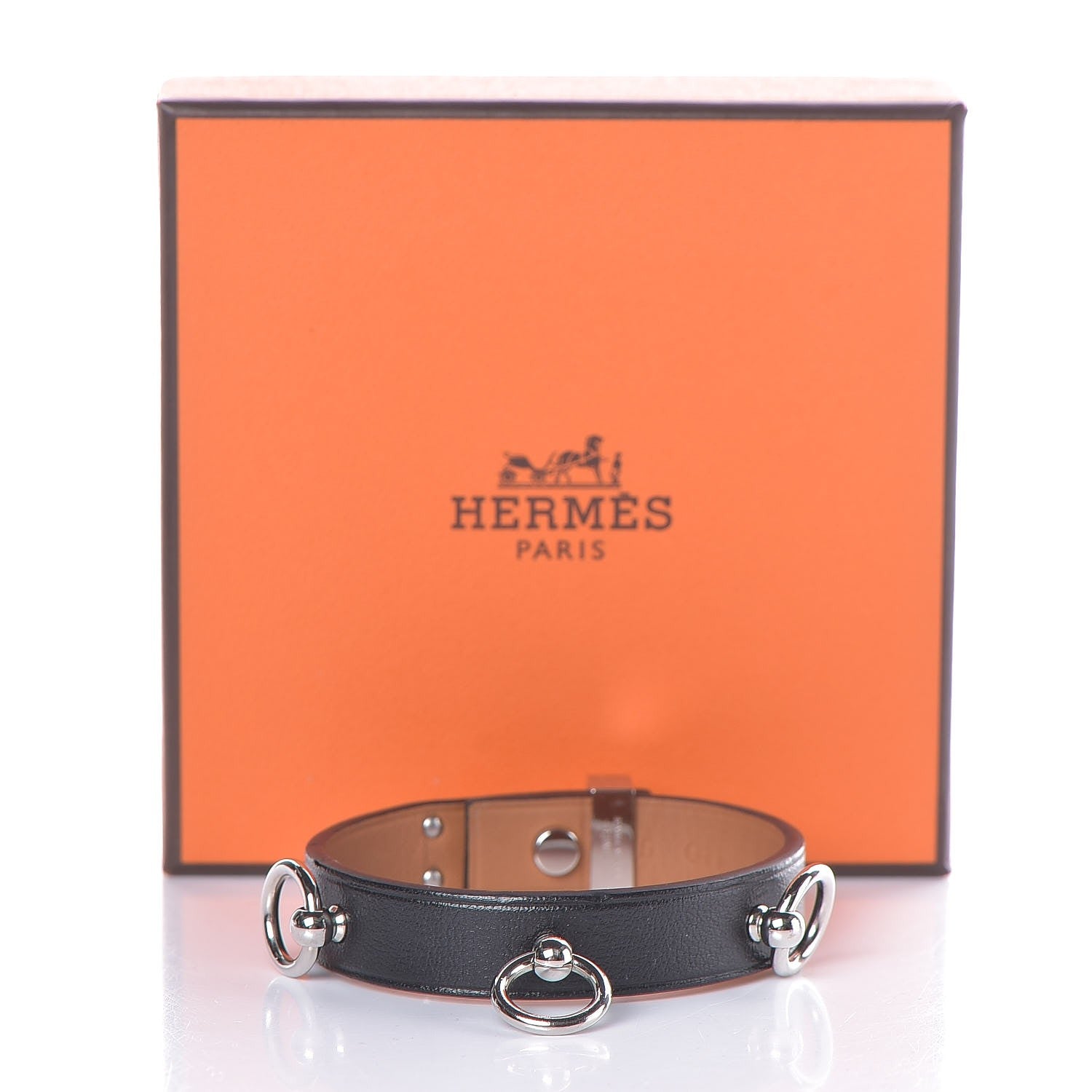 Hermes Swift Mini Dog Rings Bracelet T2 Black 7 of 7