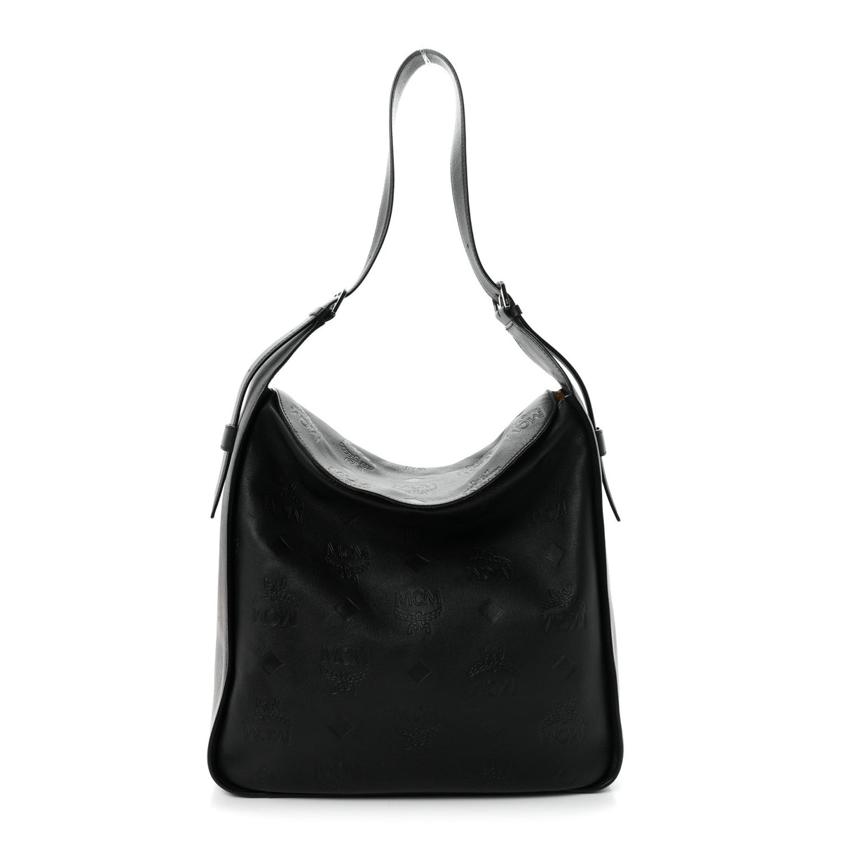 Calfskin Ottomar Monogram Large Aren Flap Hobo Black