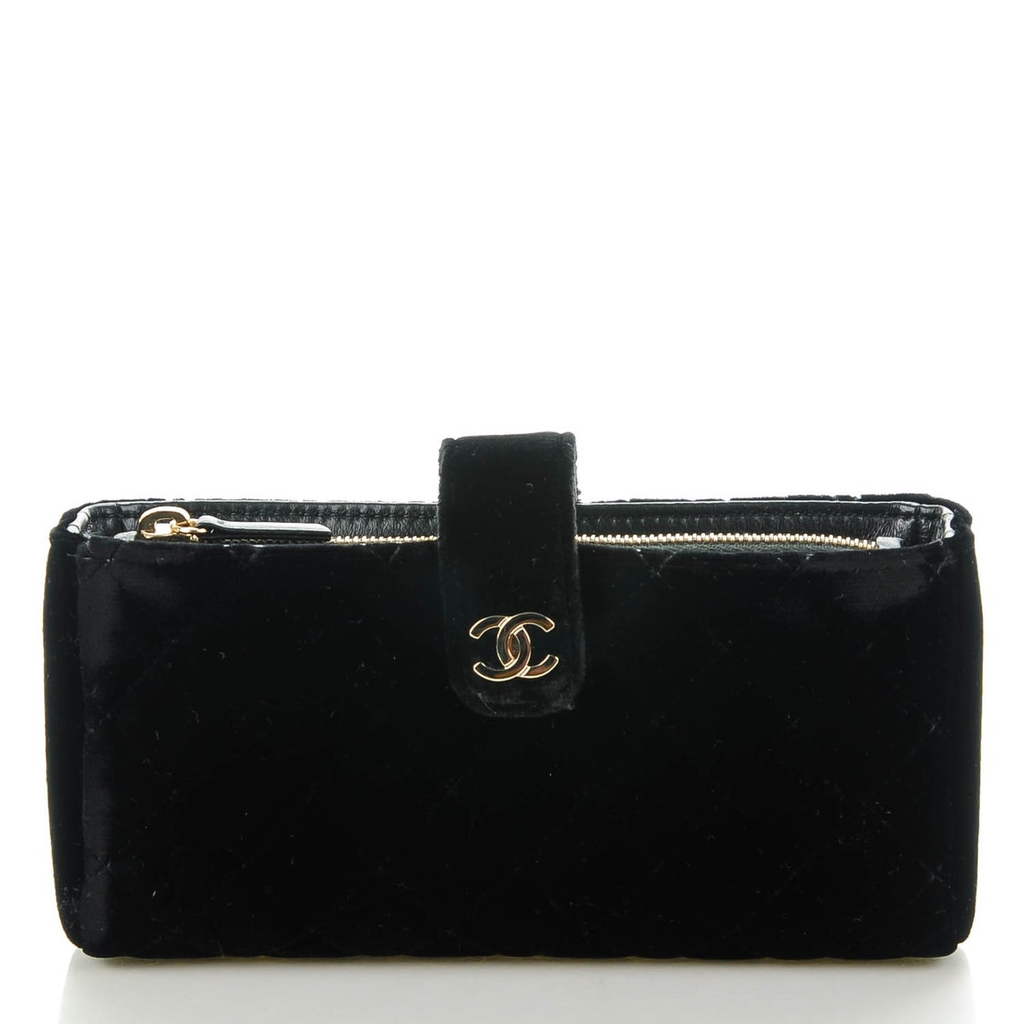 Velvet Quilted Mini Phone Holder Clutch Black