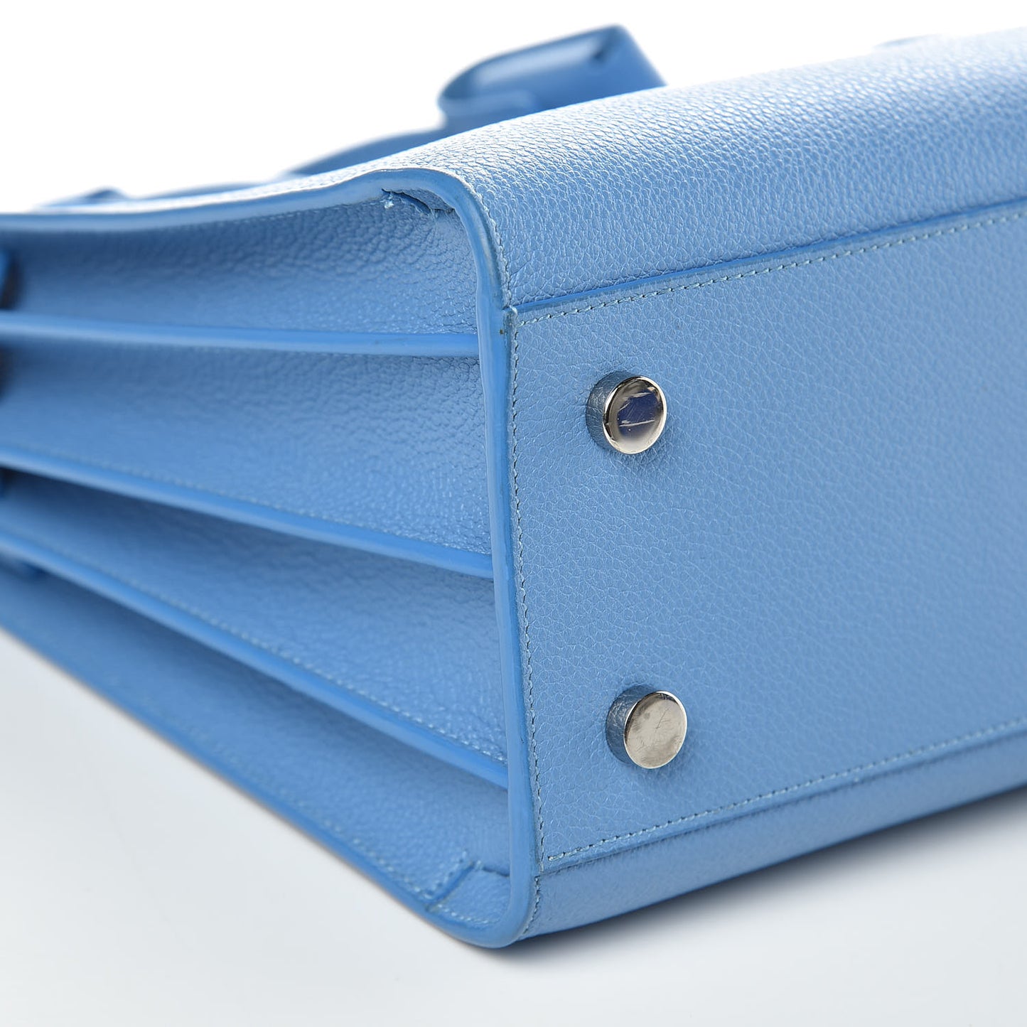 Grained Calfskin Baby Sac De Jour Blue Clair