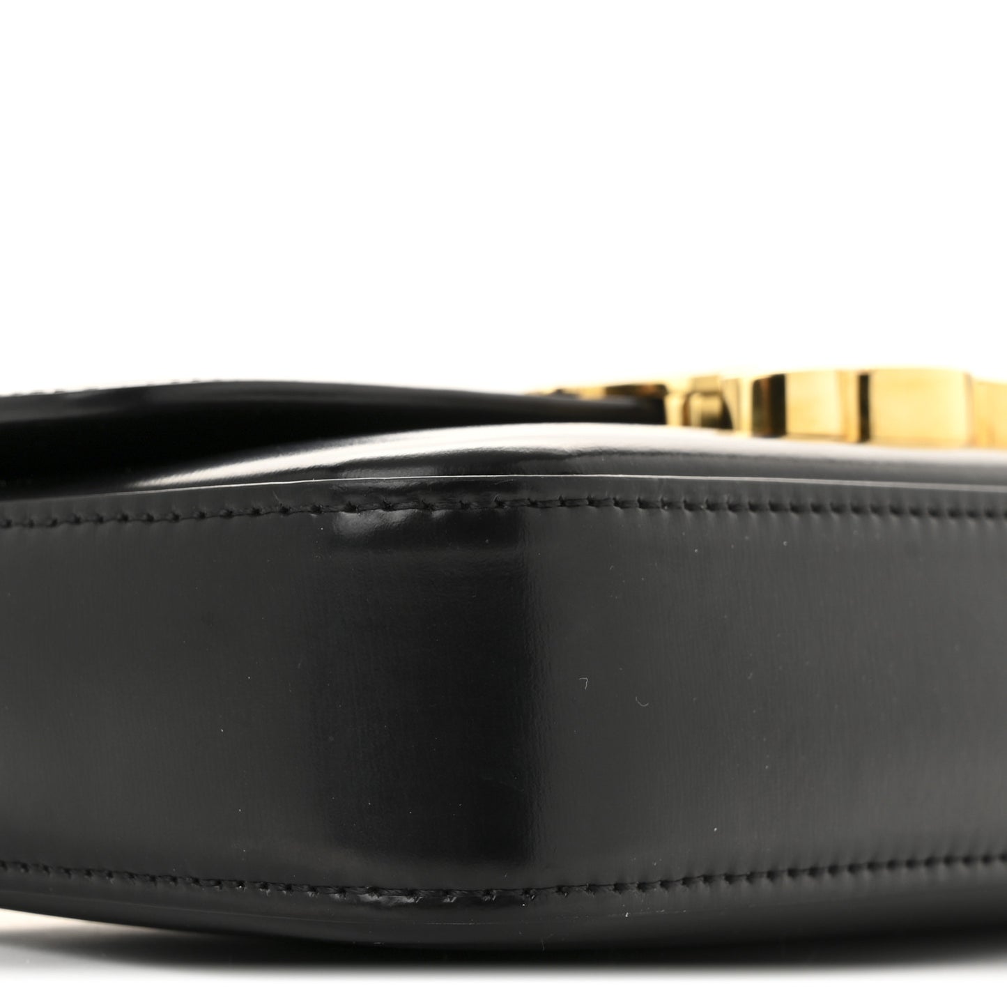 Shiny Calfskin Triomphe Shoulder Bag Black
