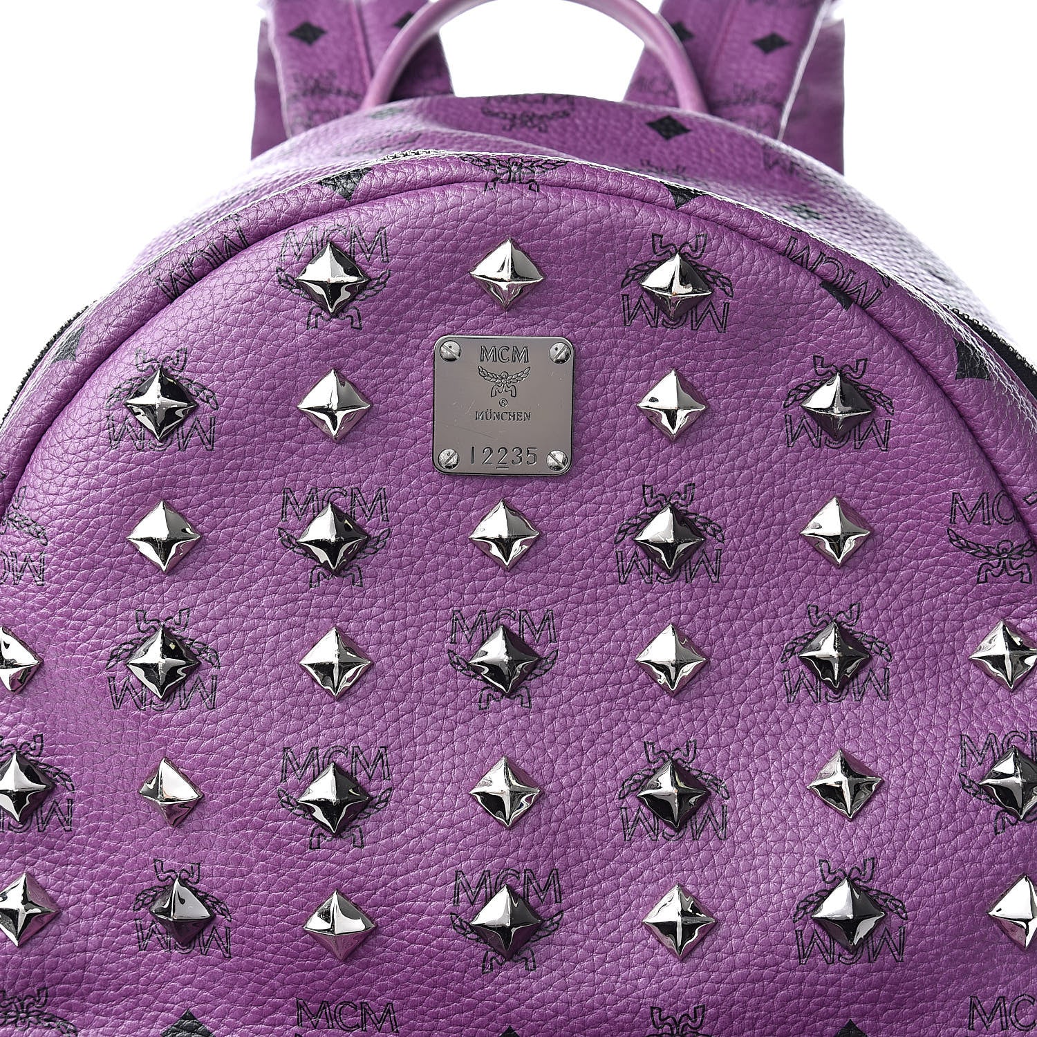 MCM Visetos Studded Medium Stark Backpack Purple 8 of 21