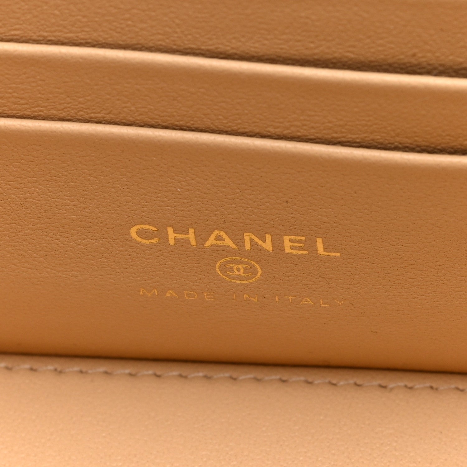 Chanel Shiny Lambskin Pearl Quilted Small Vanity Case With Chain Beige 6 of 12