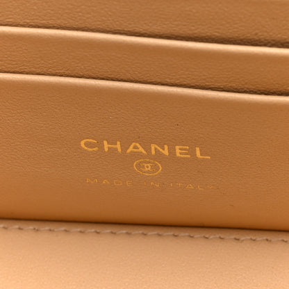 Chanel Shiny Lambskin Pearl Quilted Small Vanity Case With Chain Beige 6 of 12