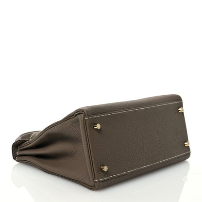 Hermes Togo Kelly Retourne 28 Etoupe 4 of 12