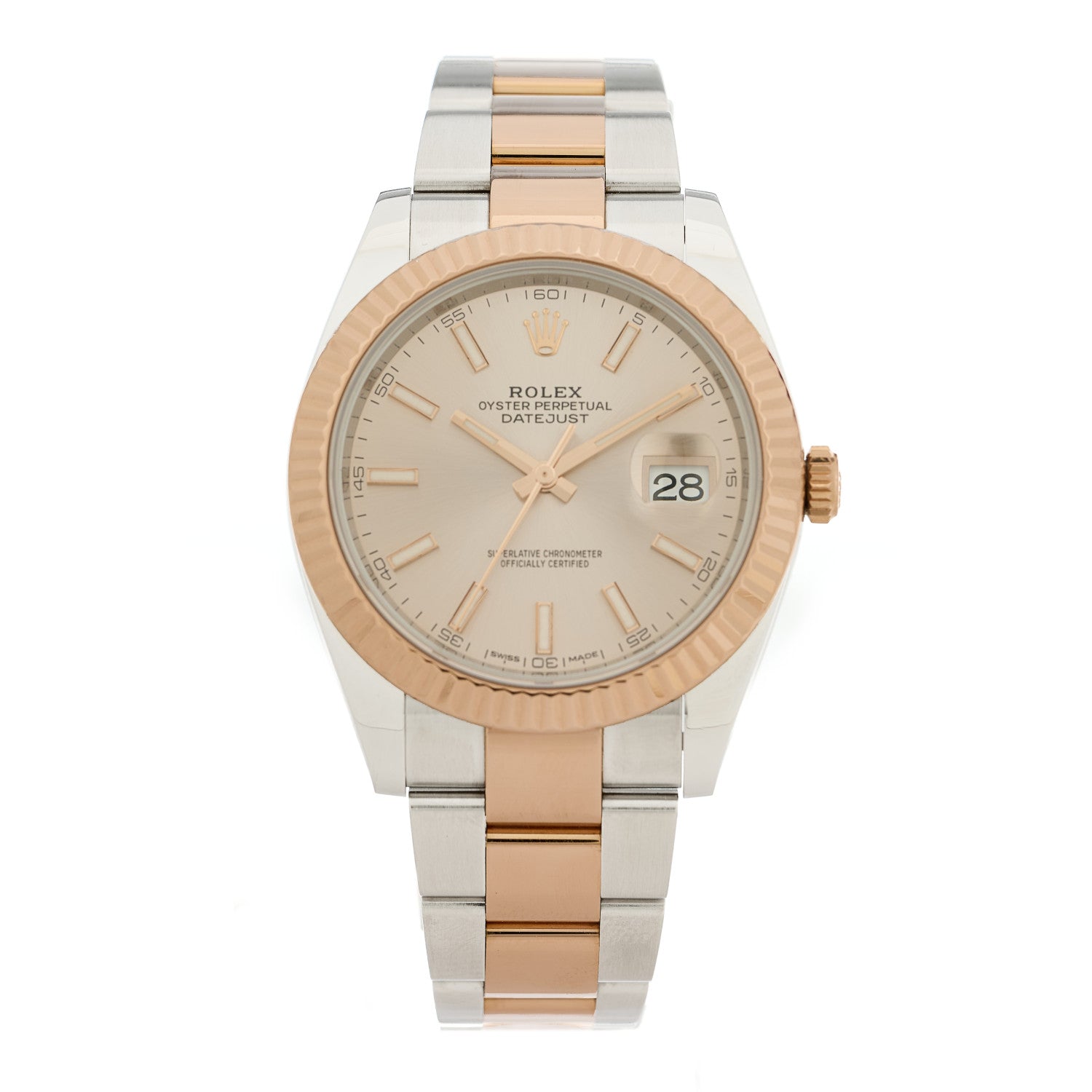 Rolex Stainless Steel 18K Everose Gold 41mm Oyster Perpetual Datejust Watch Silver 126331 1 of 5