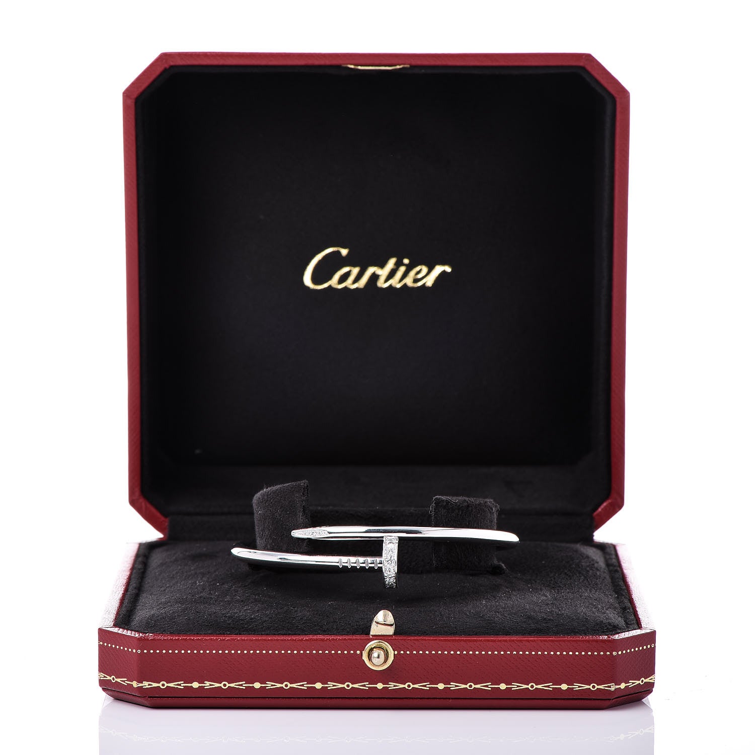 Cartier 18K White Gold Diamond Juste Un Clou Bracelet 17 5 of 5