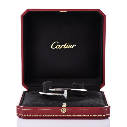 Cartier 18K White Gold Diamond Juste Un Clou Bracelet 17 5 of 5