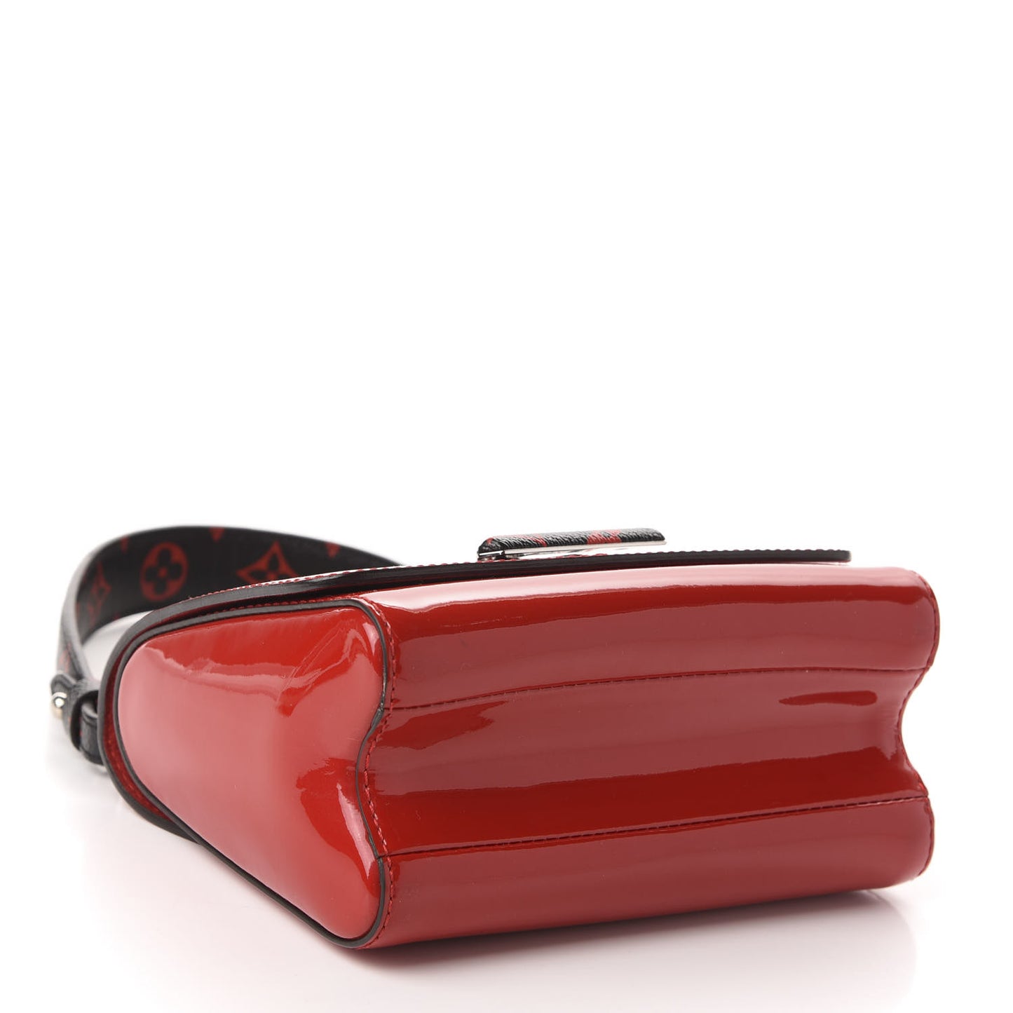 Patent Monogram Infrarouge Twist Shoulder Bag PM Coquelicot
