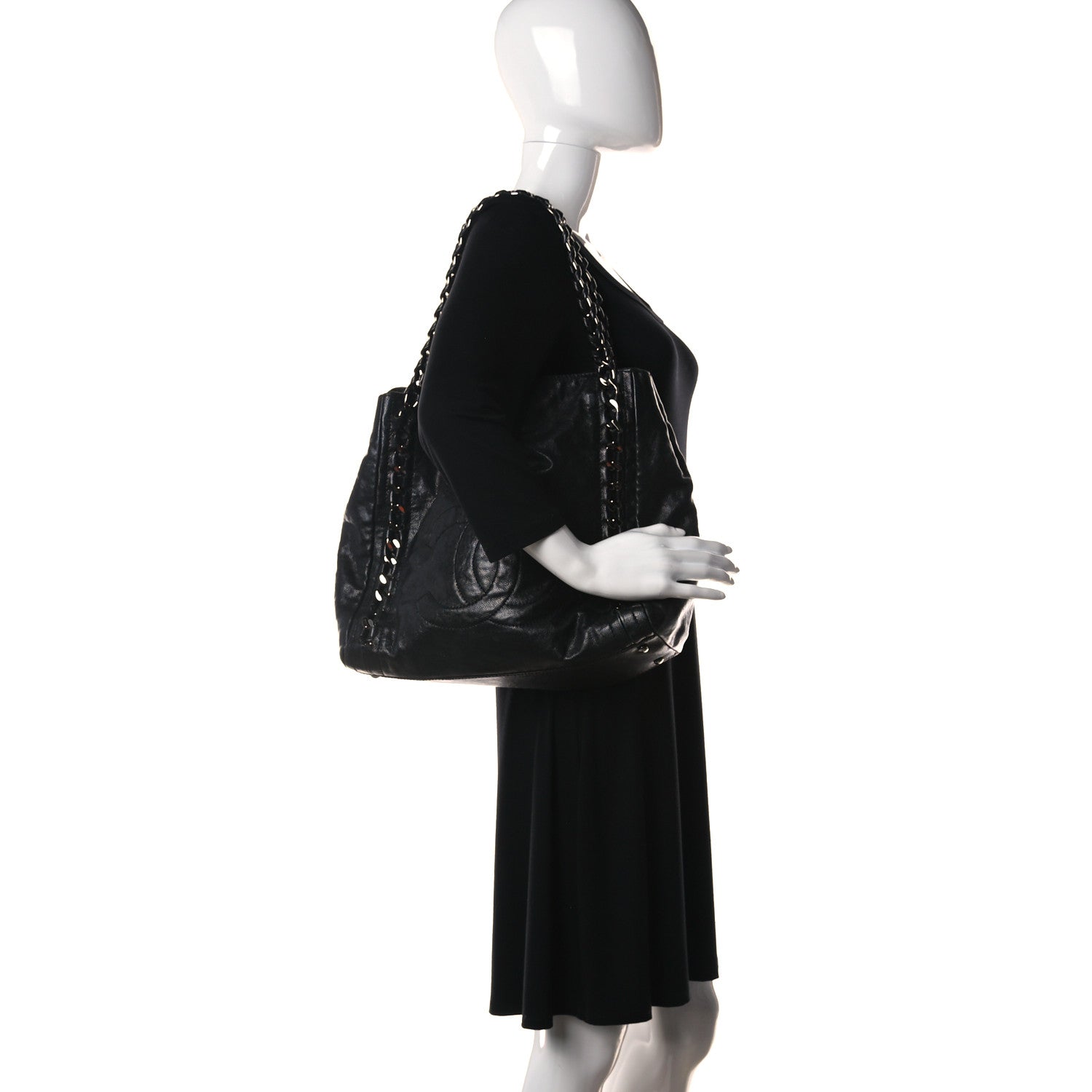 Chanel Glazed Caviar Modern Chain Tote Black 2 of 10