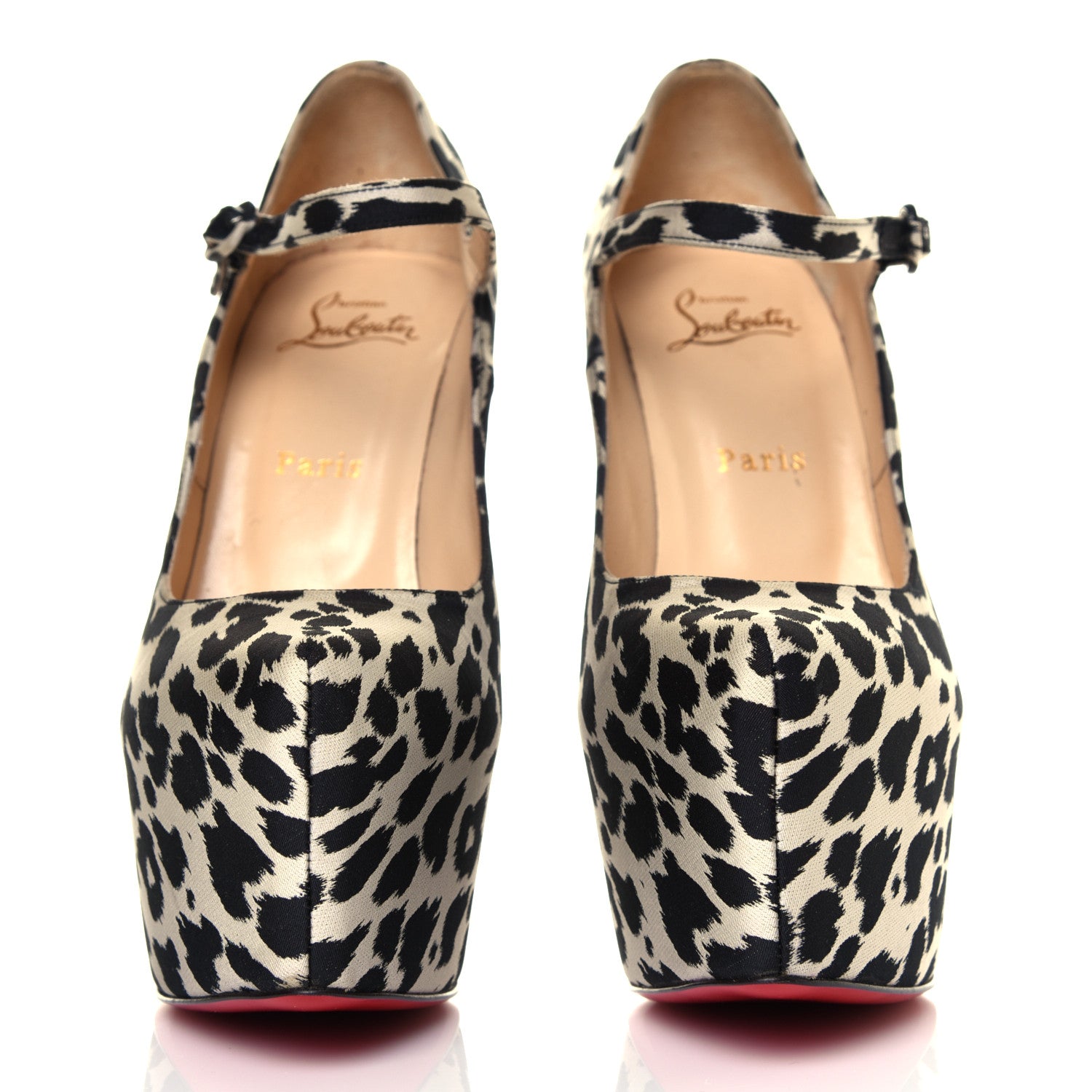 Christian Louboutin Tissu Leopardino Lady Daf 160 Pumps 39 Black White 2 of 7