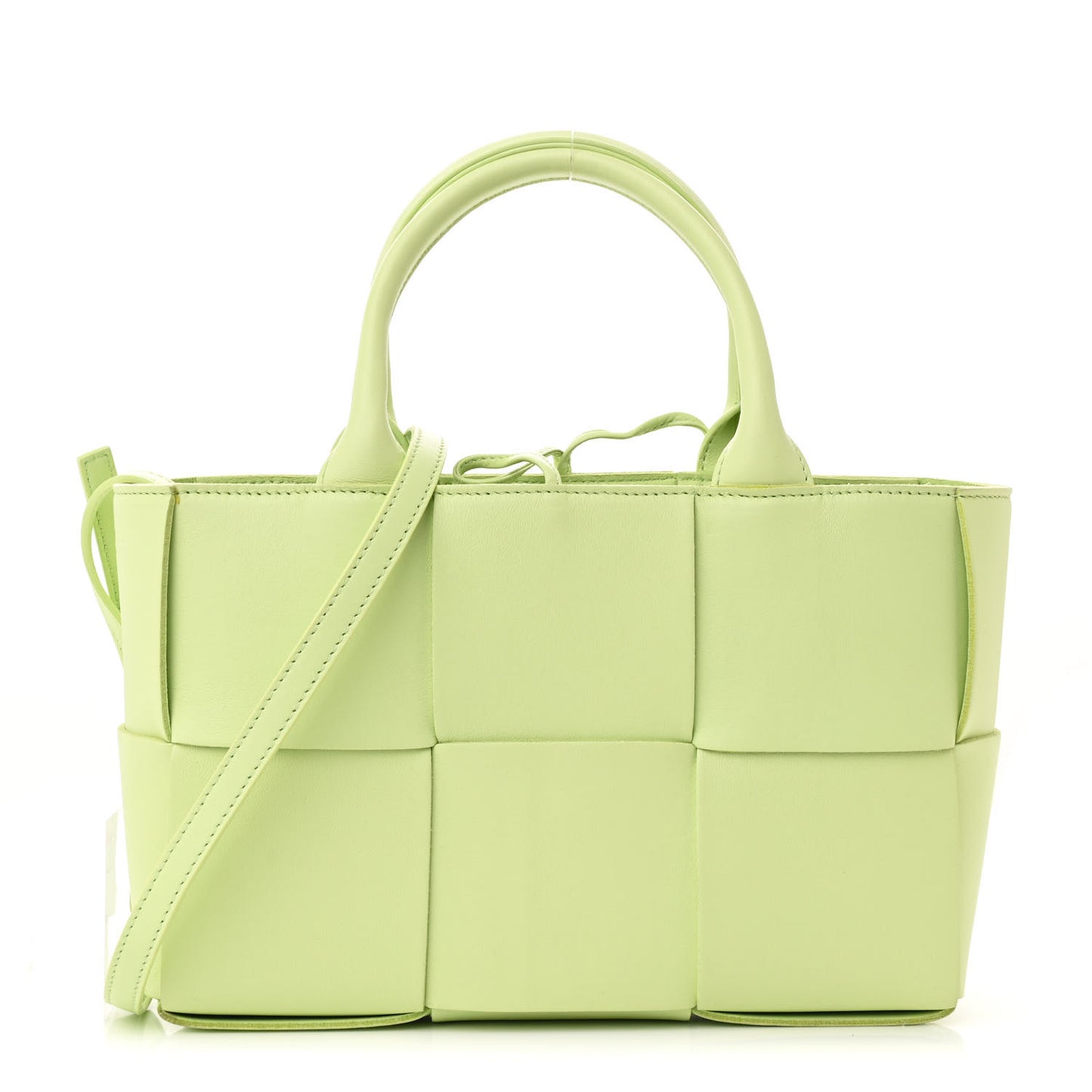 Grained Calfskin Maxi Intrecciato Mini Arco Tote Fennel