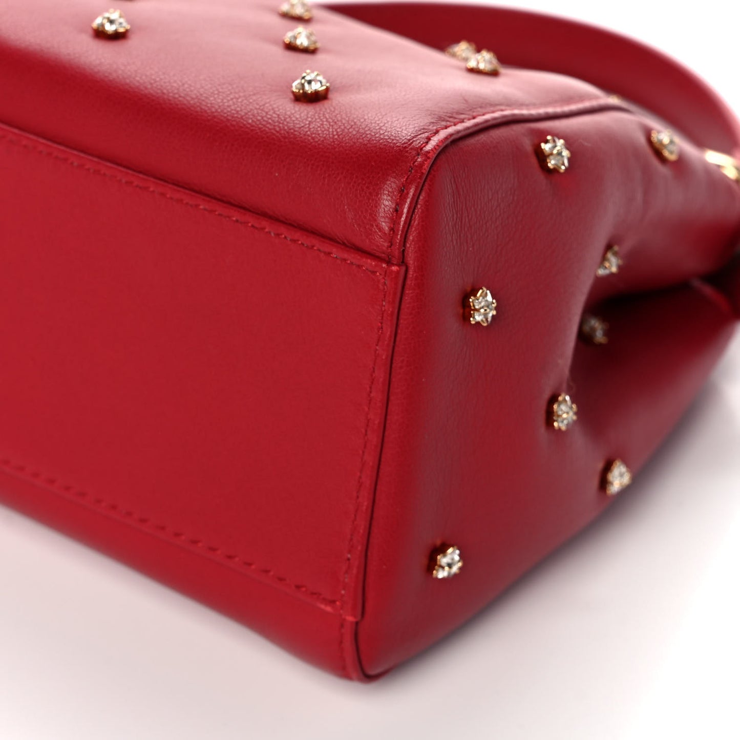 Nappa Crystal Stars Studded XS Peekaboo Iconic Satchel Fragola