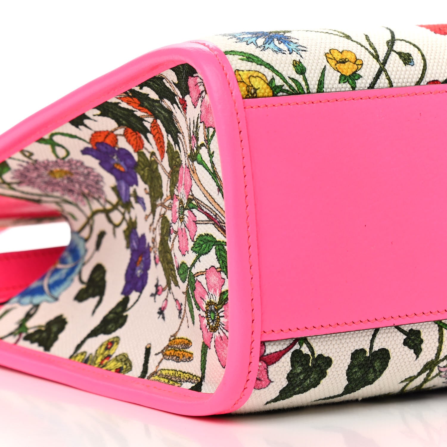 Gucci Canvas Medium Flora Tote Fuchsia 7 of 14