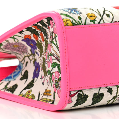 Gucci Canvas Medium Flora Tote Fuchsia 7 of 14