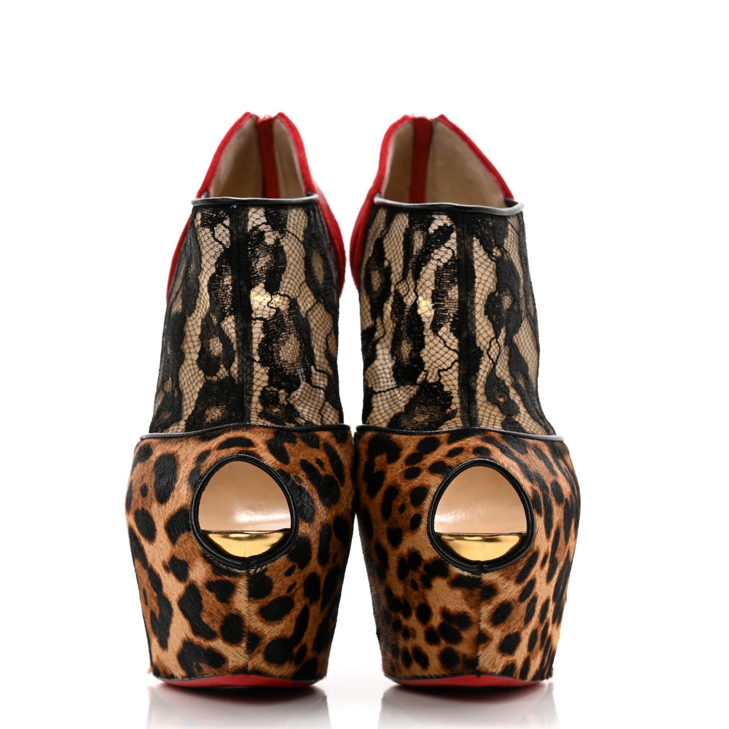 Lace Calf Hair Leopard Printed Aeronotoc 160 Ankles Booties 40